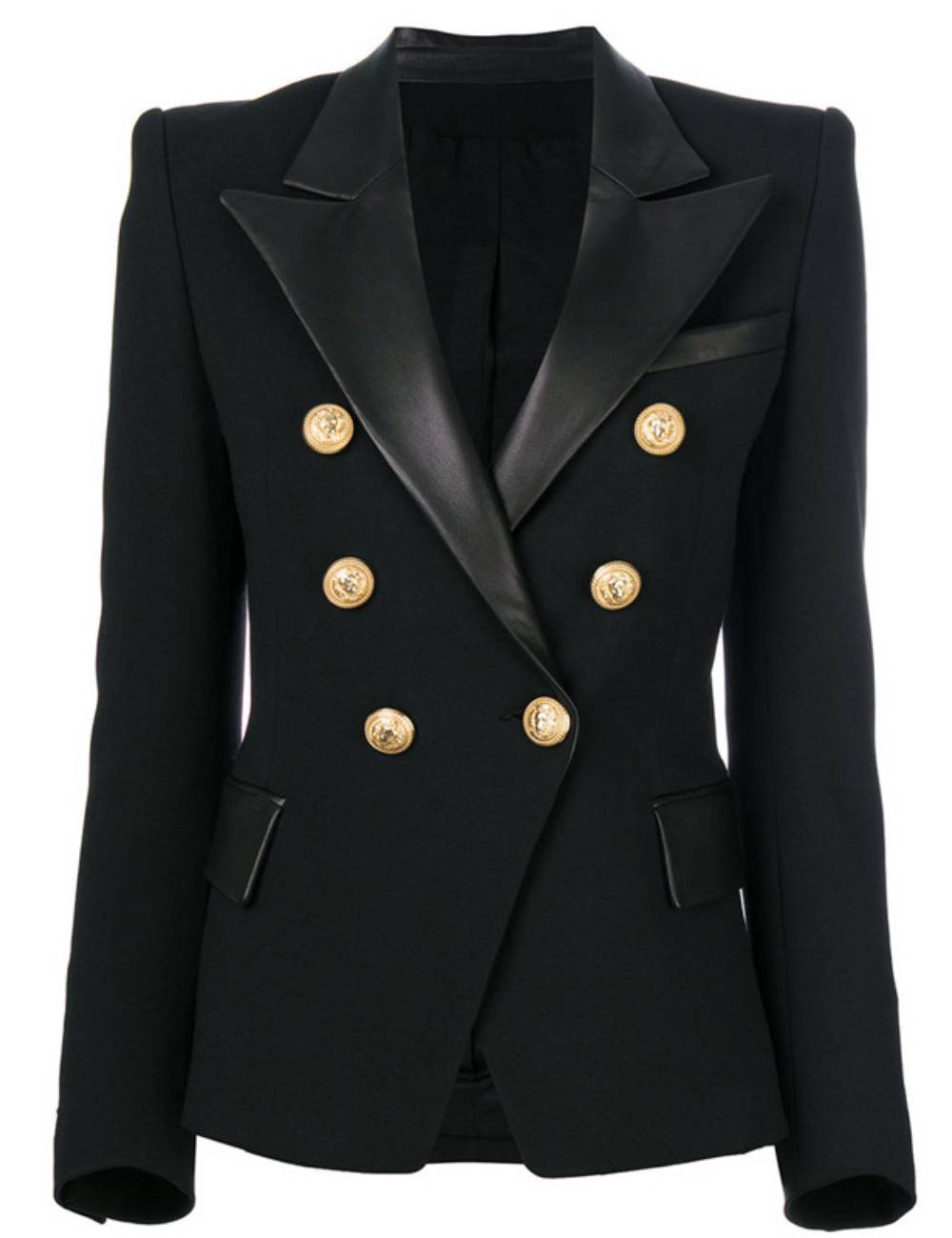 Ladies Turndown Collar PU Blazer SKT51039