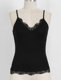 Ladies Lace Trim V-Neck Spaghetti Strap Cami Top