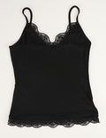 Ladies Lace Trim V-Neck Spaghetti Strap Cami Top