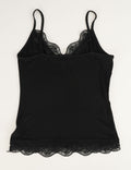 Ladies Lace Trim V-Neck Spaghetti Strap Cami Top