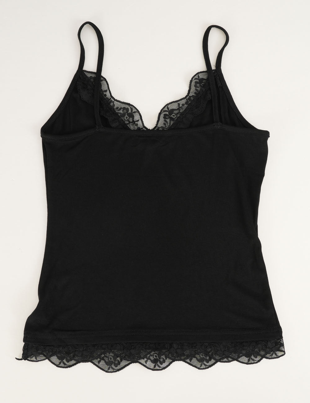 Ladies Lace Trim V-Neck Spaghetti Strap Cami Top