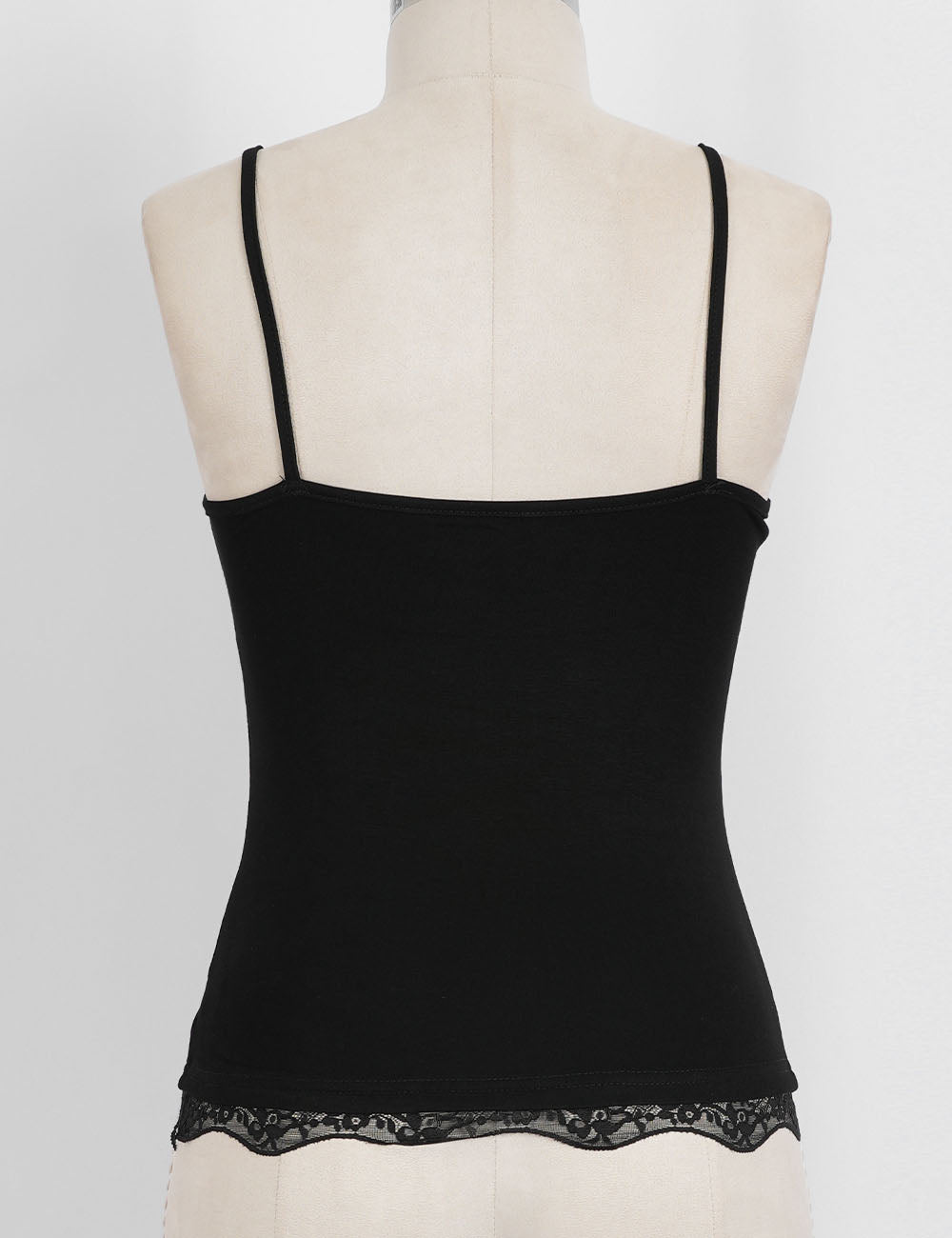 Ladies Lace Trim V-Neck Spaghetti Strap Cami Top