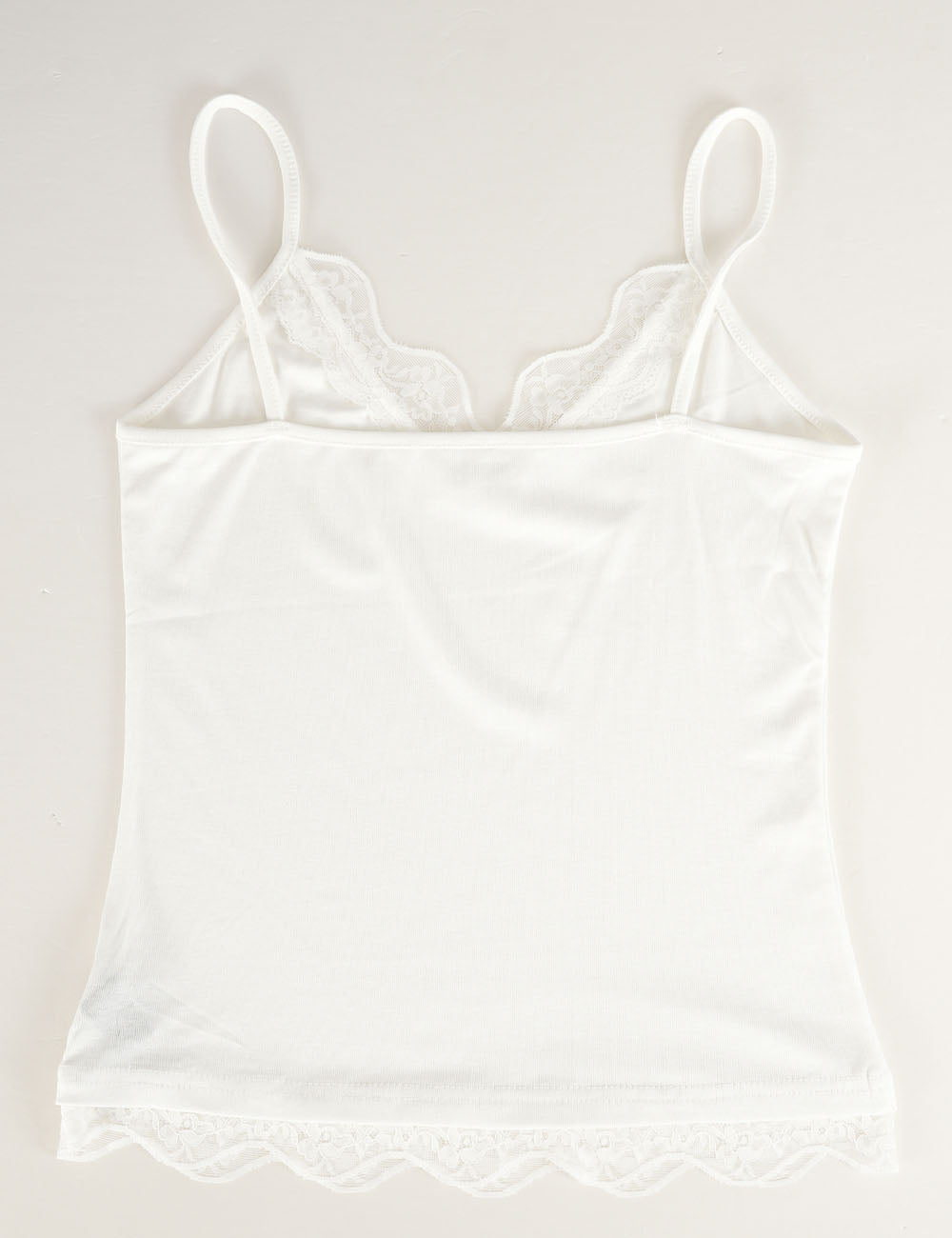Ladies Lace Trim V-Neck Spaghetti Strap Cami Top