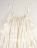 Ladies Lace Trim Irregular Layered Hem Cami Top