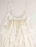 Ladies Lace Trim Irregular Layered Hem Cami Top