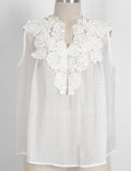 Ladies Floral Lace Applique V-Neck Sleeveless Top