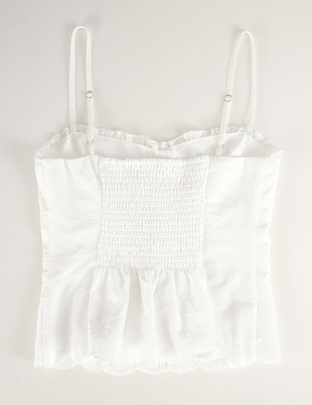 Ladies Embroidery Sleeveless Button Front Peplum Cami Top