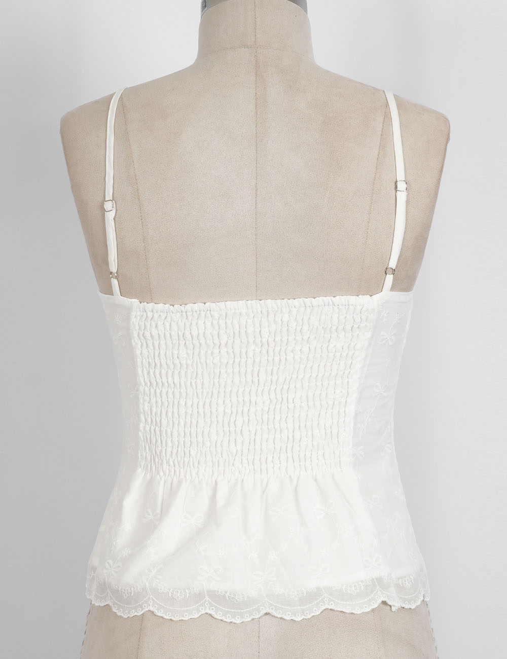 Ladies Embroidery Sleeveless Button Front Peplum Cami Top