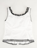 Ladies Lace Trim Square Neck Color Block Tank Top