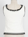 Ladies Lace Trim Square Neck Color Block Tank Top