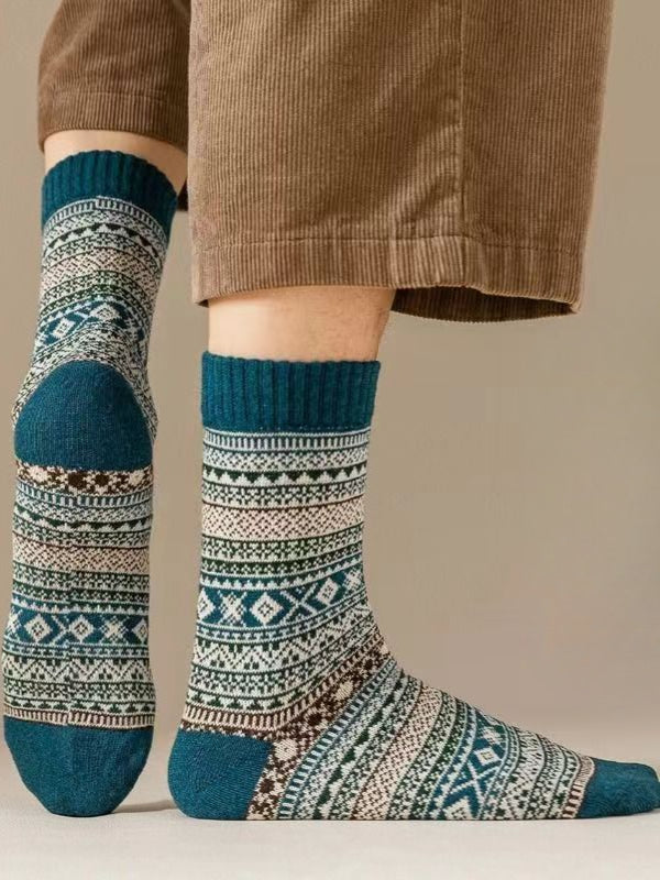 Unisex Vintage Bohemia Totem Knit Socks SKASC4179