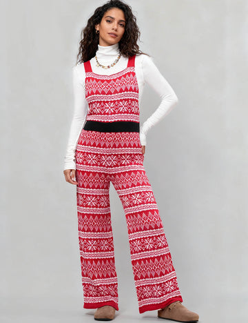 Ladies Christmas Jumpsuit Strape Shoulder Overall SKJ4923