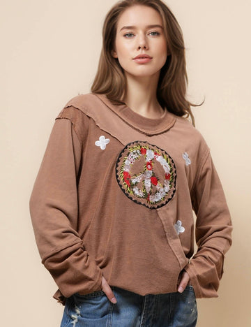 Ladies Vintage Free V-Neck Pullover Blouse SKT41153