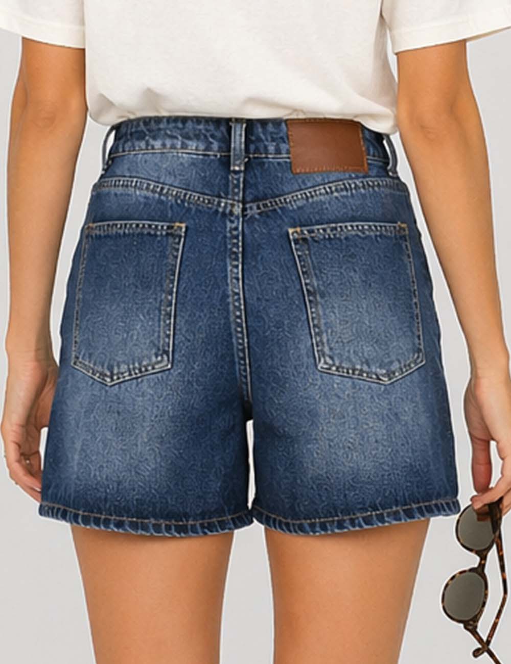Ladies Casual Basic Jeans Wide Leg Denim Shorts