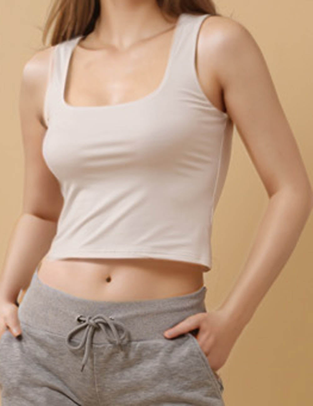 Ladies Square Neck Everyday Basic Tank Top 8SKT51311