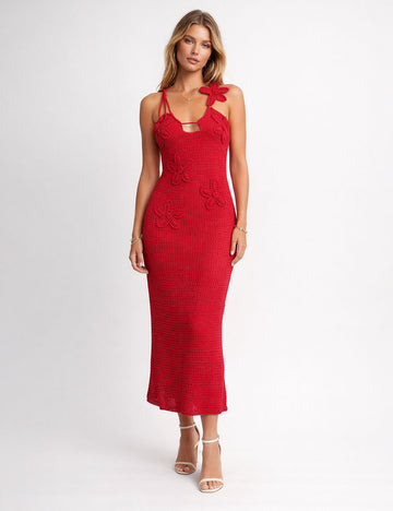 Crochet Halter Bodycon Dress - Sweetkama Wholesale - #2743