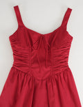 Ladies Solid Color Corset Ruched Square Neck Mini Dress