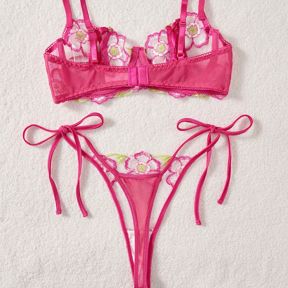 Ladies Floral Embroidery 2PCS Lingerie Set SKLG4141