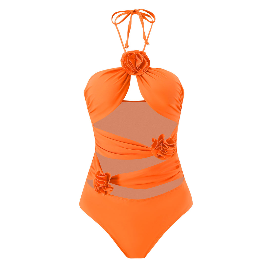 Rose Halter Floral Swimwear with Salong SKSW40160