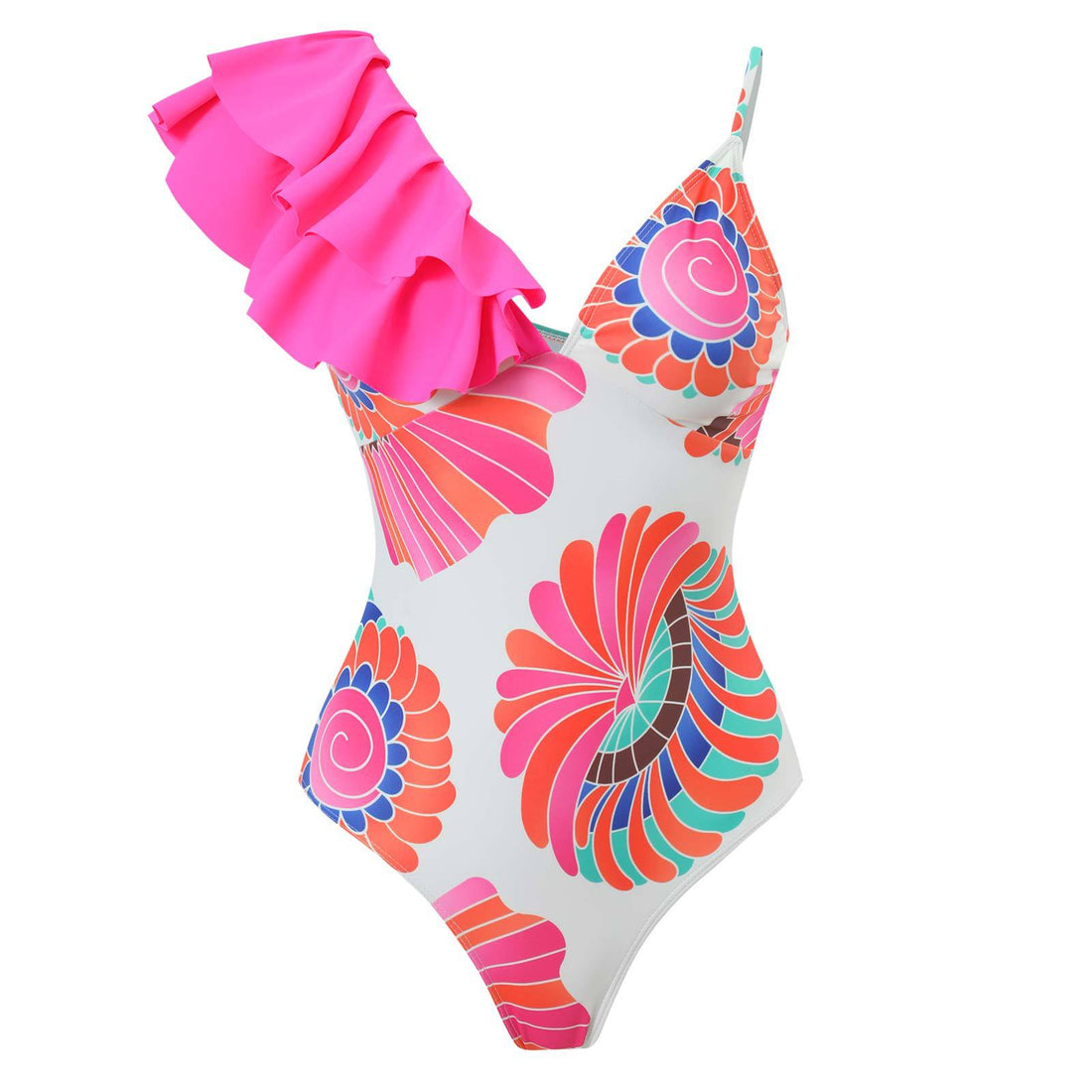 One Ruffle Shoulder One Piece with Cover SKSW40128