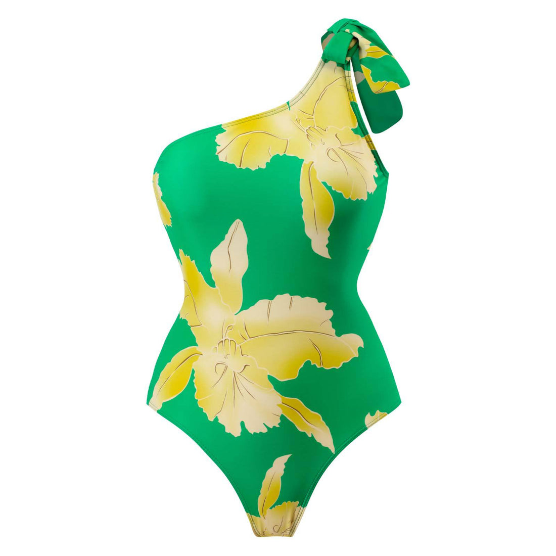 Floral Print One Shoulder One Piece with Cover SKSW40131