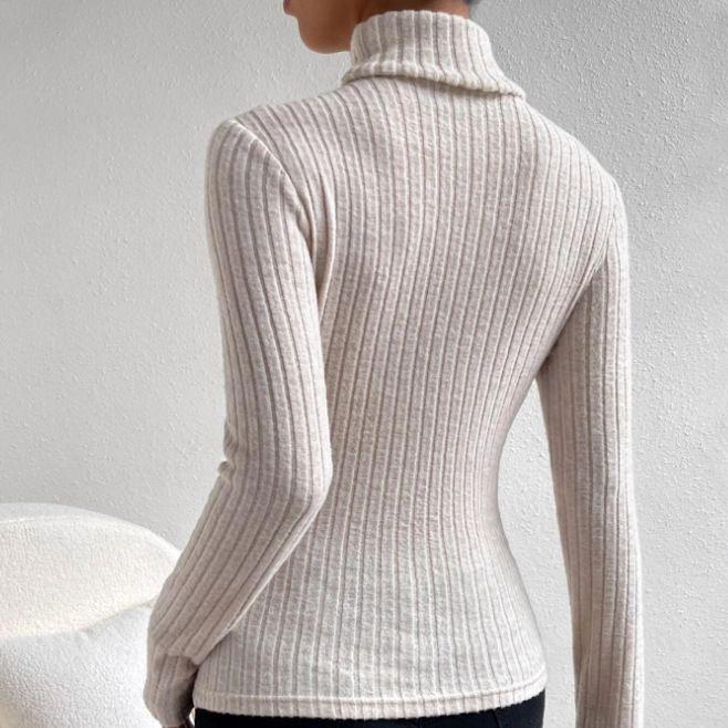 Ladies Rib Long Sleeves Pullover Blouse G1033