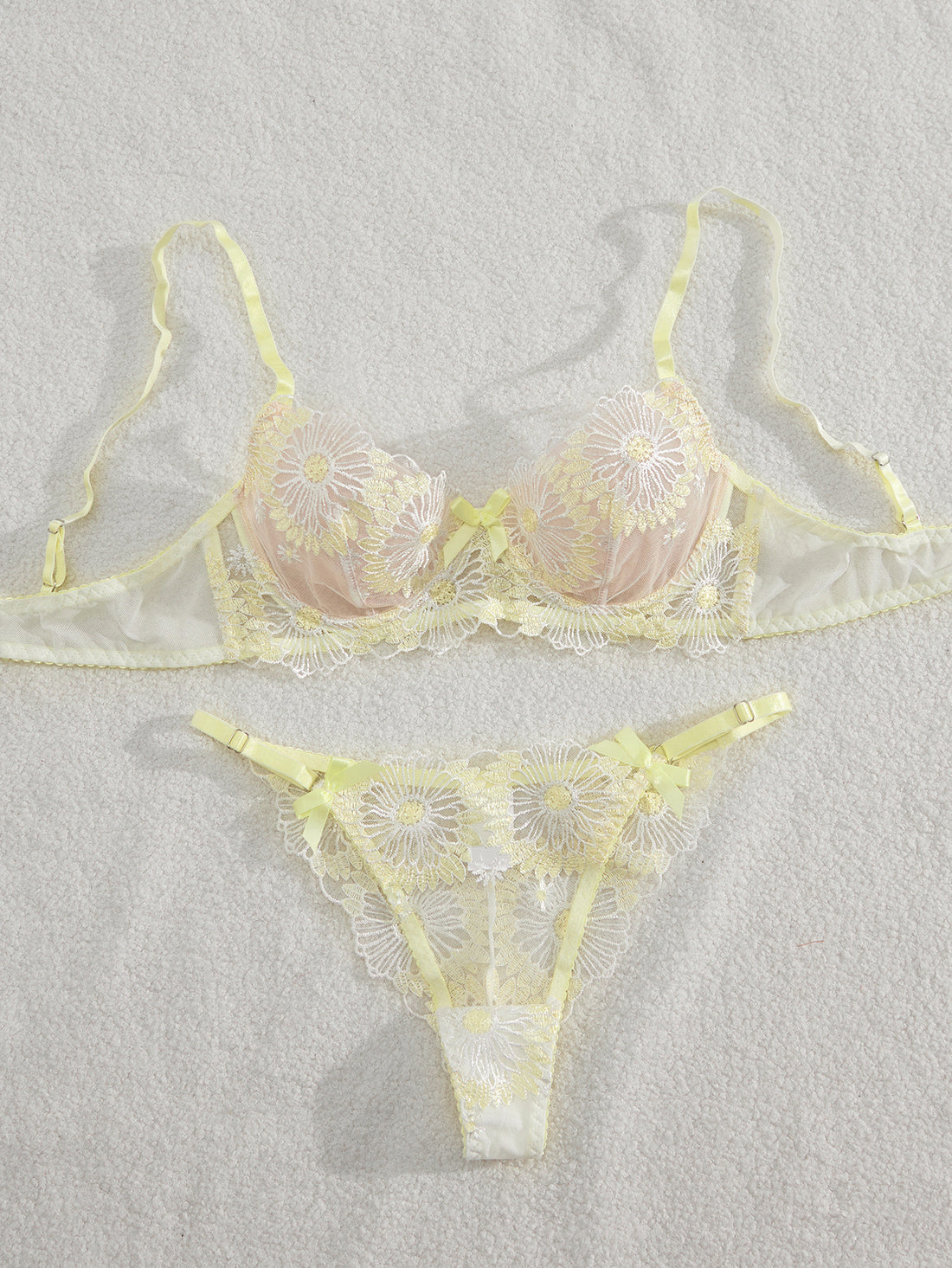 Ladies Floral Embroidery 2PCS Lingerie Set SKLG4144