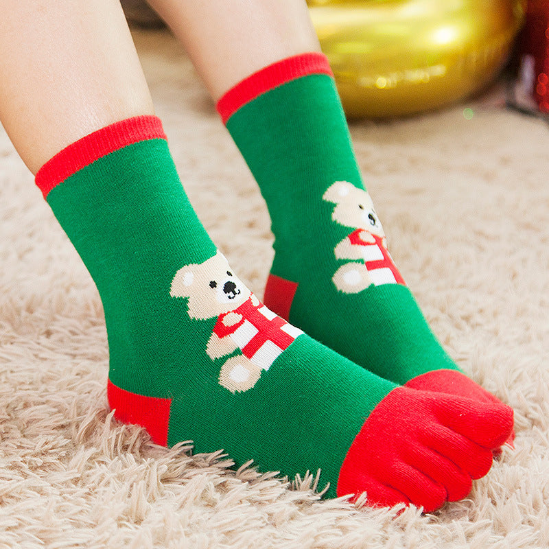 Ladies Merry Christmas Over Ankle Toe Socks SKASC4154