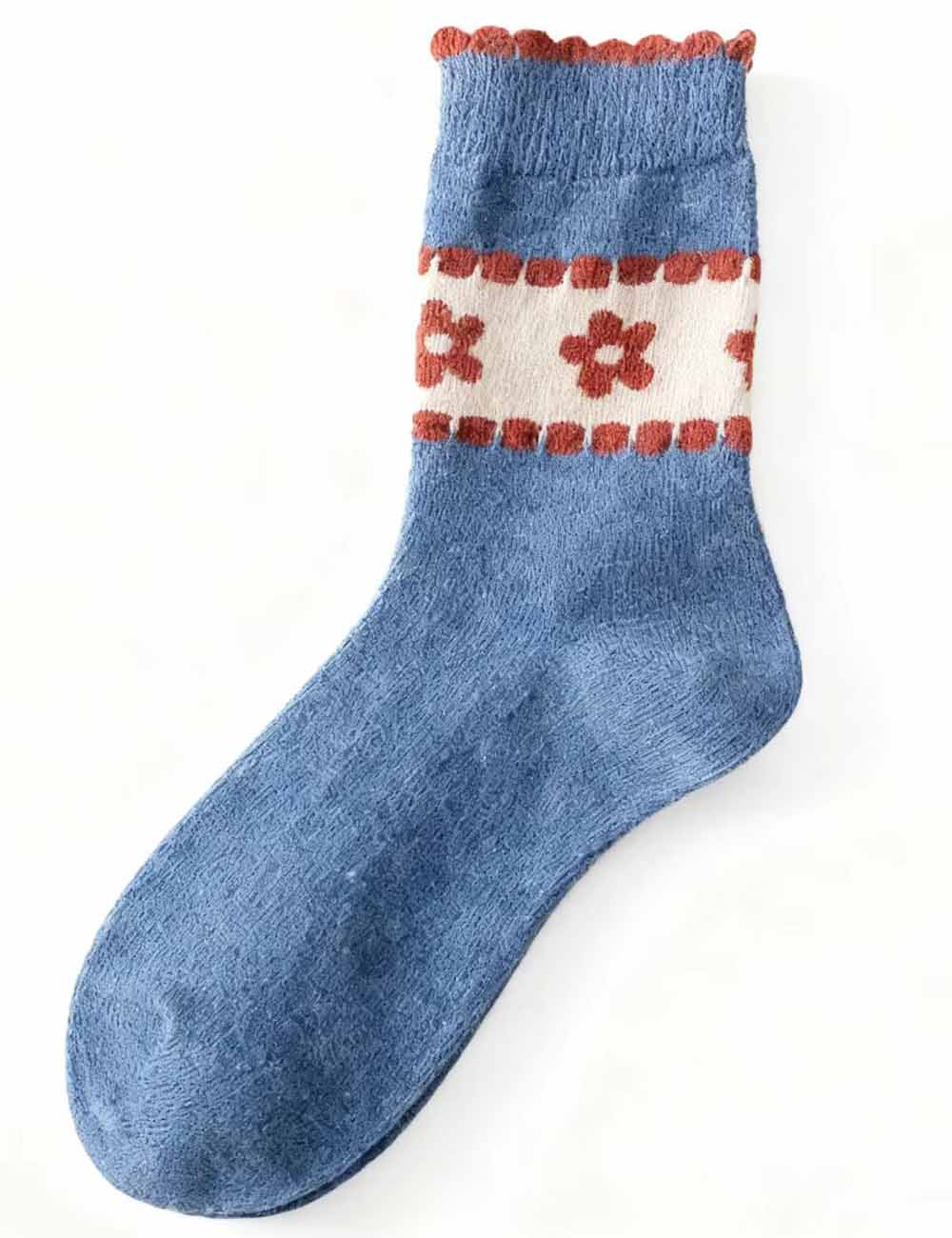 Ladies Cozy Jacquard Pattern Knit Midi Calf Socks