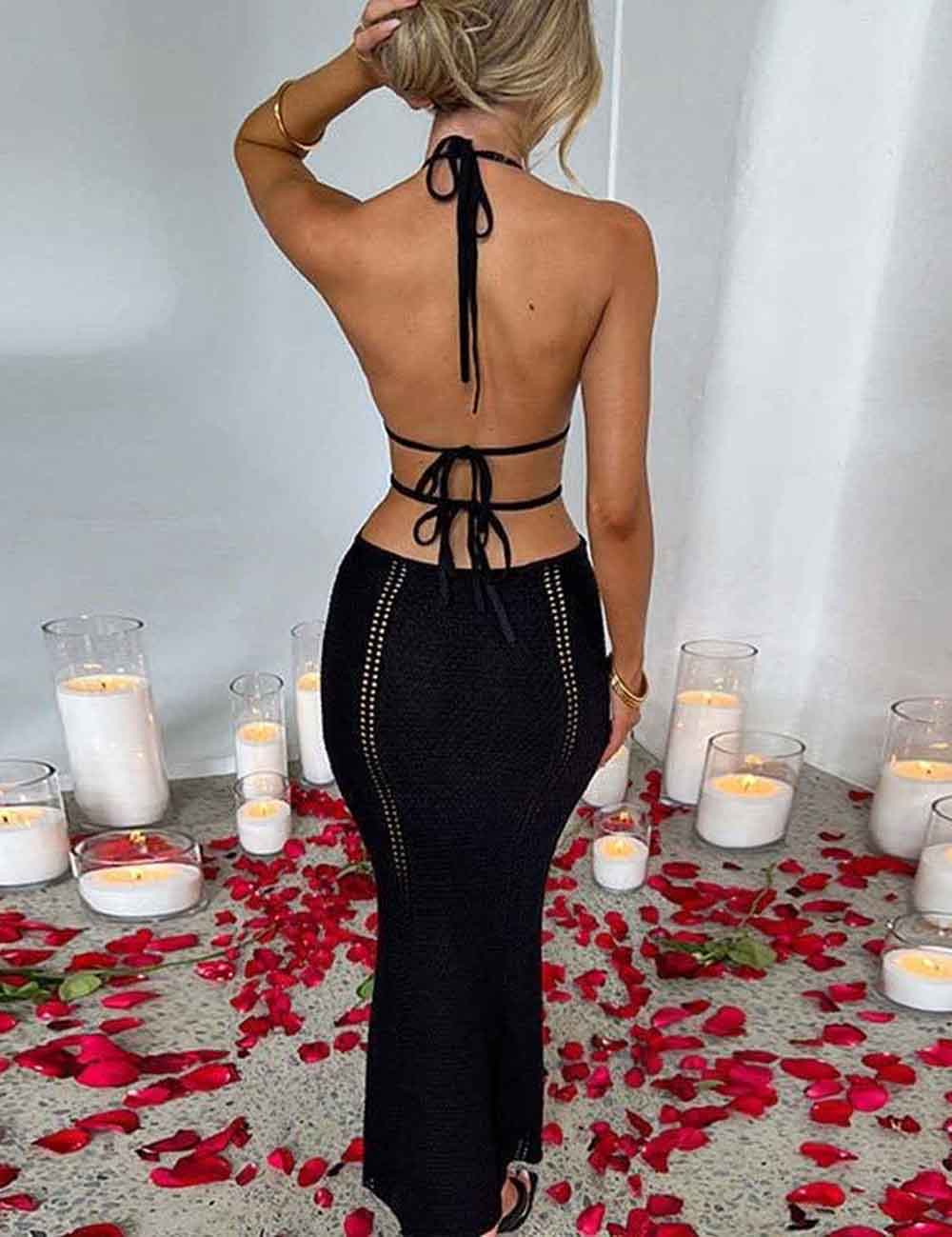 Solid Color Flounce Bikini Swimwear Cover Up Dress HL9787