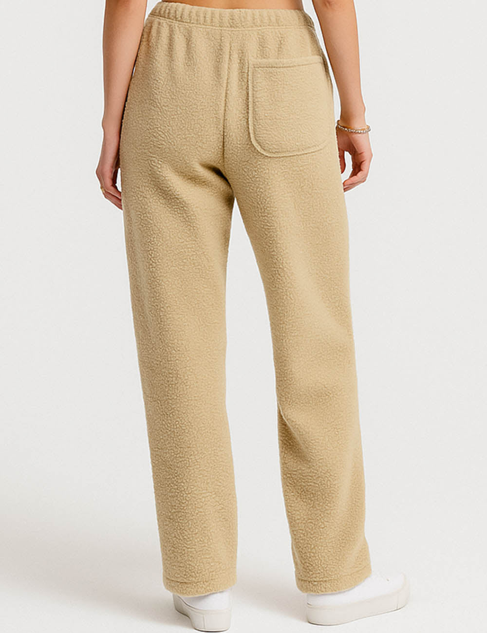 Ladies Fleece Elastic Waist Drawstring Hem Pants