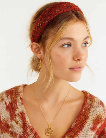 Ladies Christmas  Holiday Tweed Knit Hair Headband