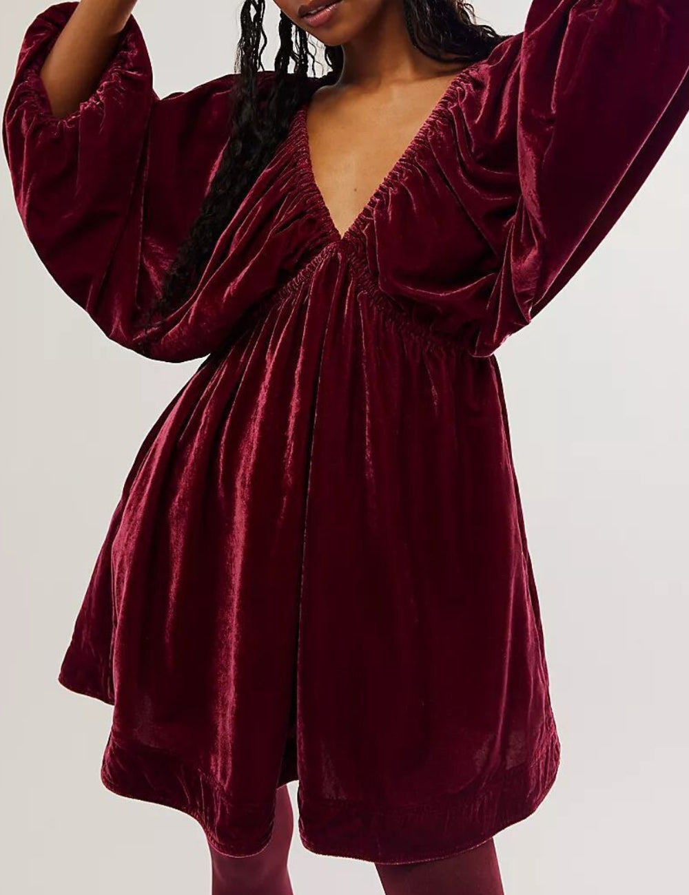 Ladies Velvet V-Neck Solid Color Romper SKD41177