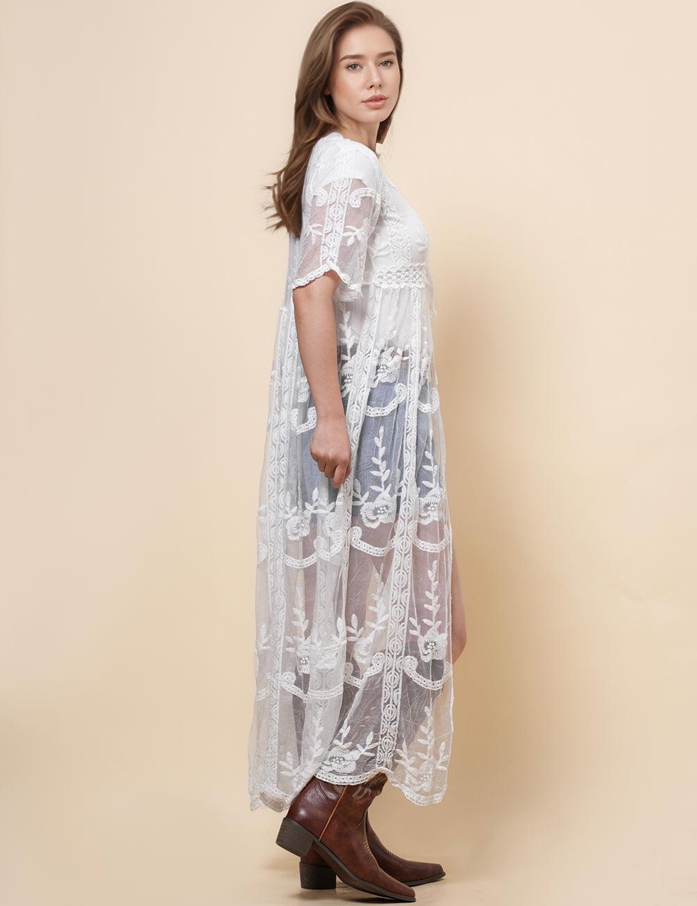Ladies Lace See Seer Beach Cover Bohemia Cover Top SKT4922