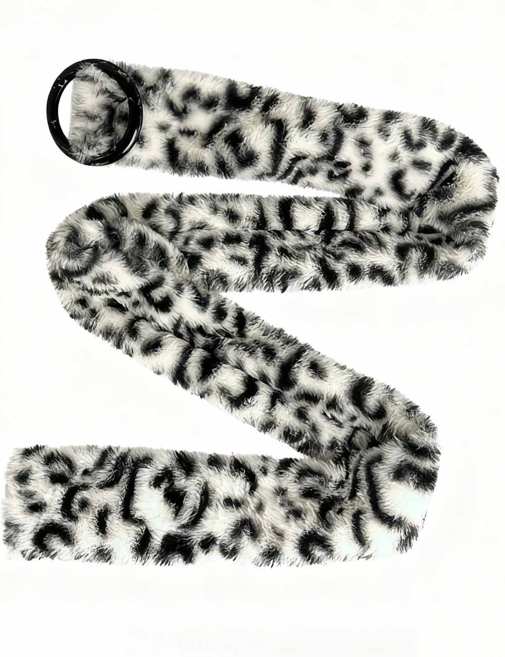 Ladies Vintage Faux Fur Leopard Waist Belt