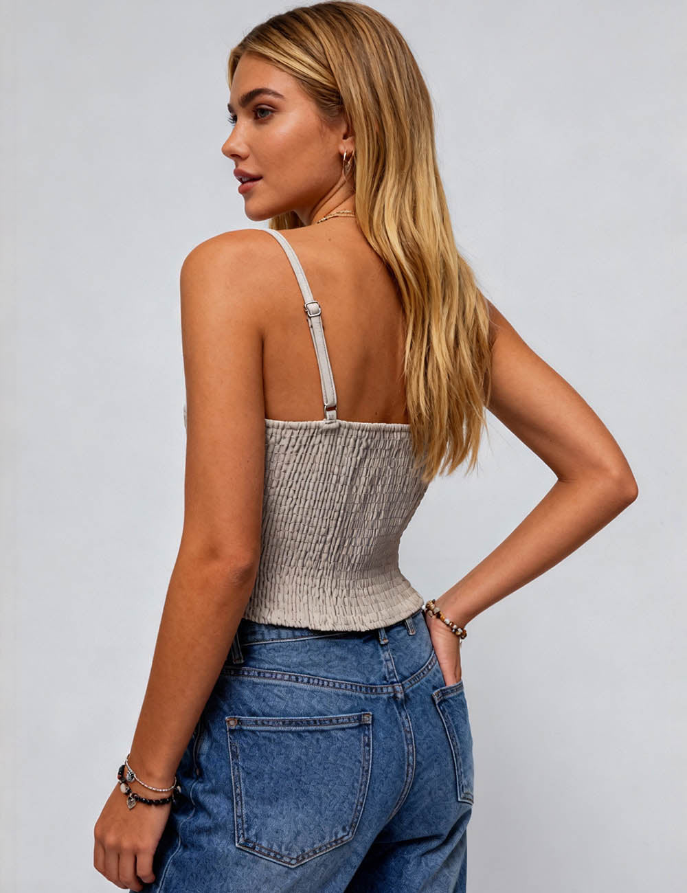 Ladies 3D Floral Corset Cross Lace-Up Cami Top