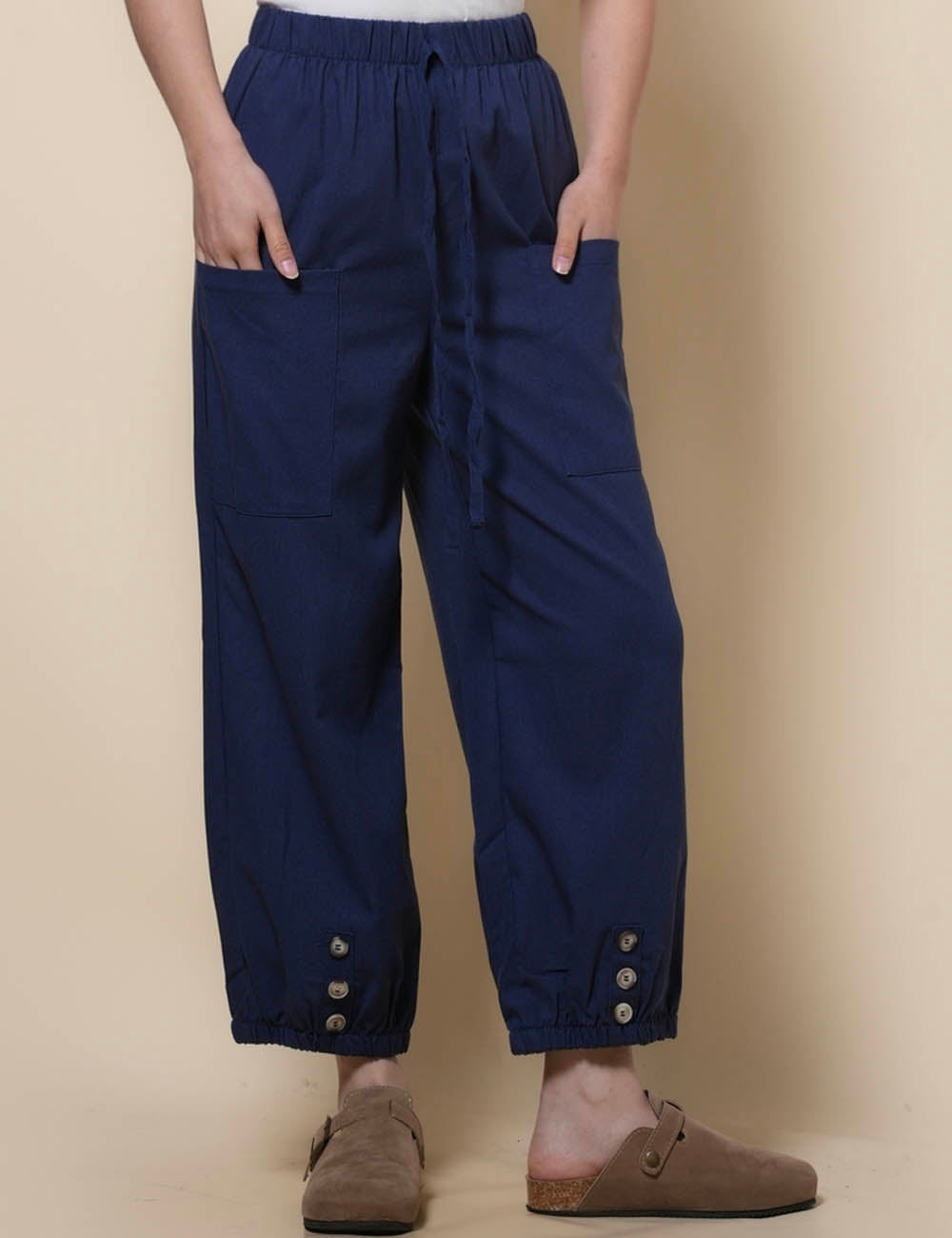 Ladies String Tie Waist Casual Everyday Pants SKP41275