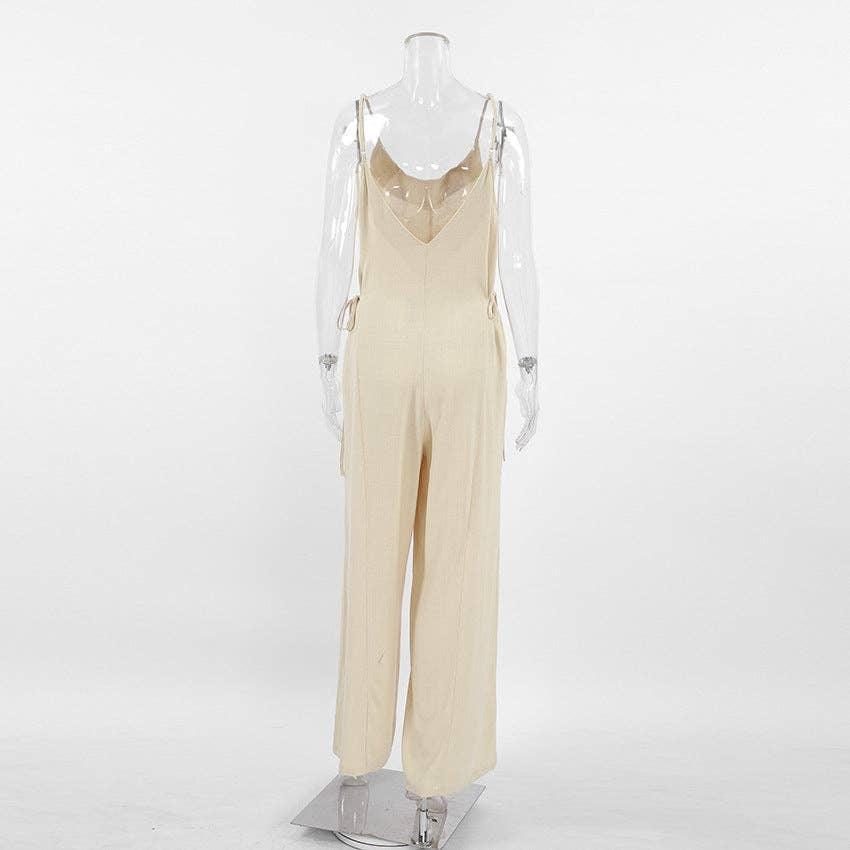 Backless String Shoulder Ladies Daily Jumpsuit LTK2339 - SWEETKAMA