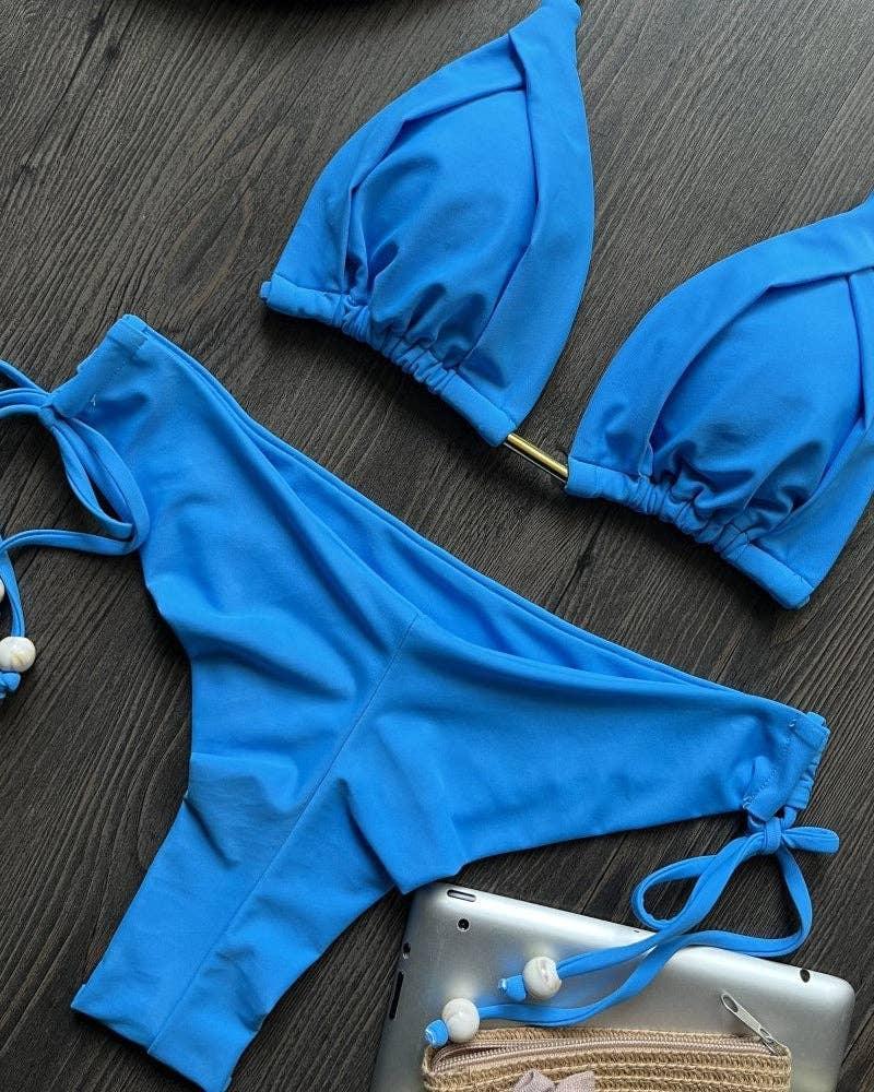 Backless Two-Piece Based Bikini Set GY02 - SWEETKAMA