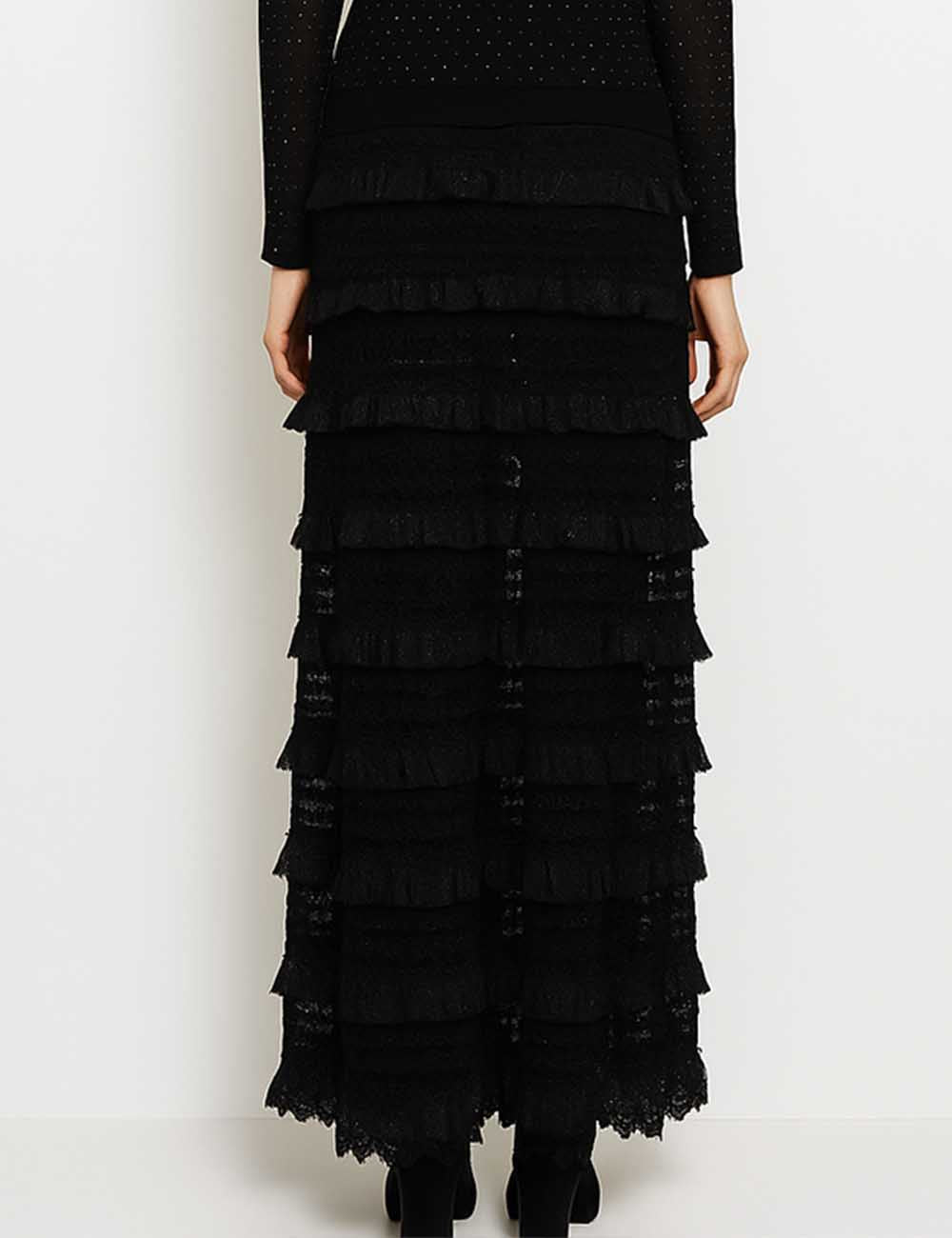Ladies Romantic Elegant Ruffle Wide Leg Pants