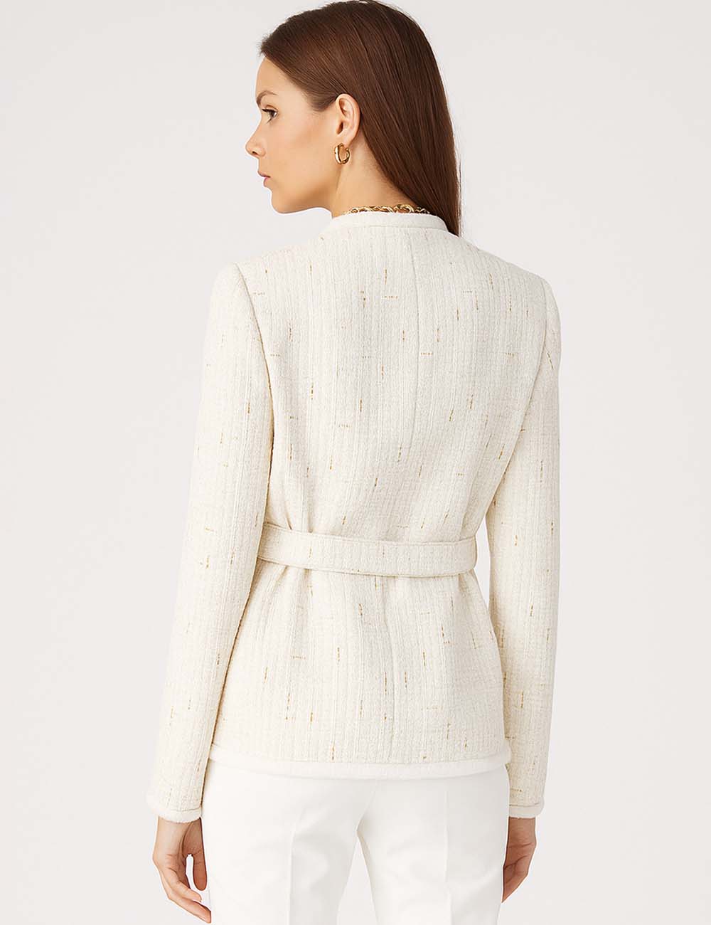 Ladies Elegant Velvet Woolen Blazer 12003