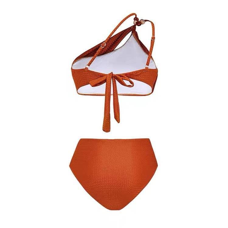 Beads 2PCS Bikini Set with Leaves Print Cover Y305 - SWEETKAMA