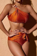 Beads 2PCS Bikini Set with Leaves Print Cover Y305 - SWEETKAMA