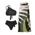 Beads 2PCS Bikini Set with Leaves Print Cover Y305 - SWEETKAMA