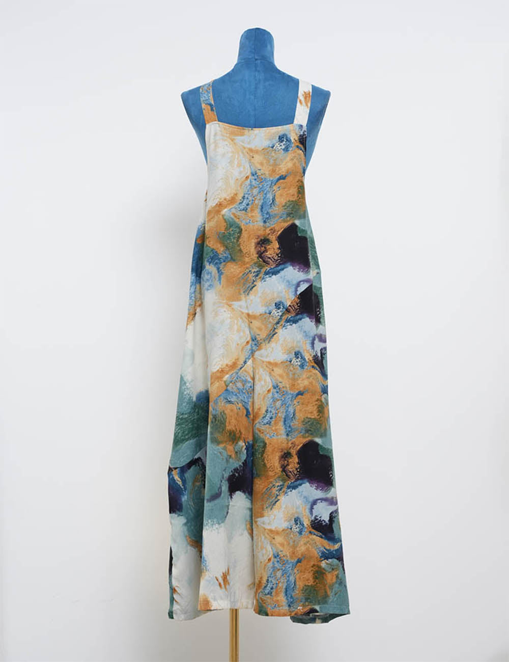 Ladies Marble Print Sleeveless Relaxed Baggy Jumpsuit