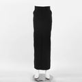 Black High Waist Splice Stright Ladies Long Skirt BSQ10182T - SWEETKAMA