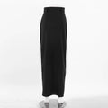 Black High Waist Splice Stright Ladies Long Skirt BSQ10182T - SWEETKAMA