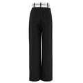 Black Split High Waist Wide Leg Loose Ladies Pants C-K0070 - SWEETKAMA