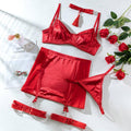 Black Tassels Sexy Lingerie Set with Garter Belt 3068 - SWEETKAMA