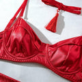 Black Tassels Sexy Lingerie Set with Garter Belt 3068 - SWEETKAMA